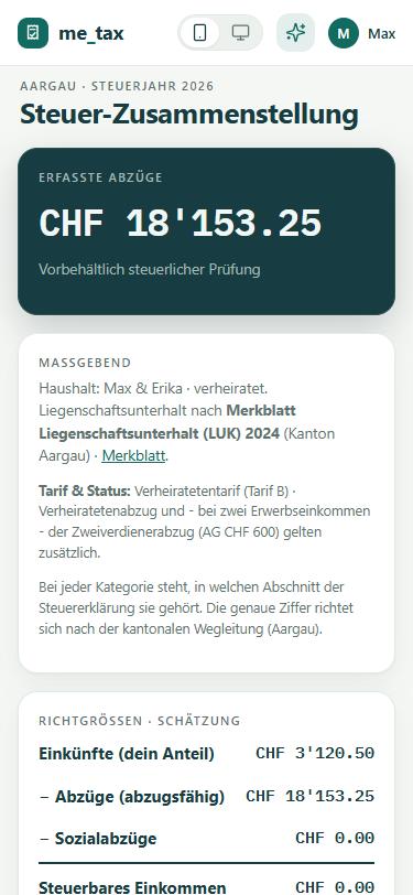 me_tax auf dem Handy: Jahresend-Export
